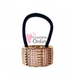 Inel pentru prins parul din plastic model ILM027 Auriu cu model